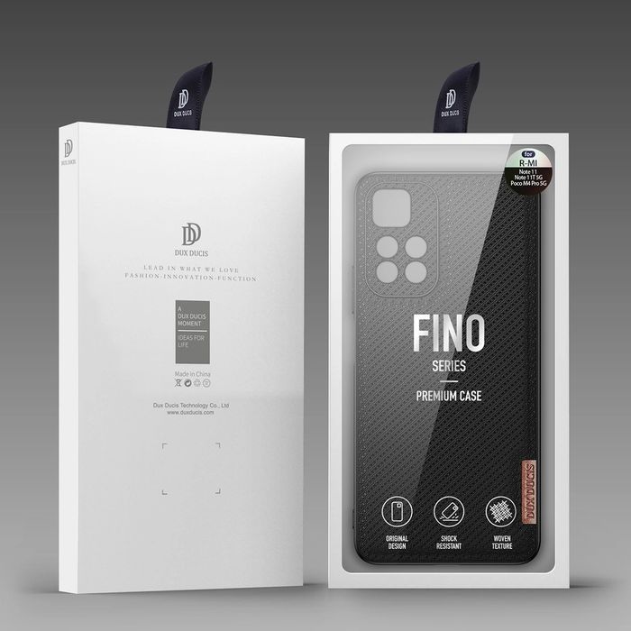 Dux Ducis Fino etui pokryte nylonowym materiałem Poco M4 Pro 5G czarny