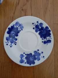 Filiżanki ręcznie malowane fajans niebieskie kwiaty