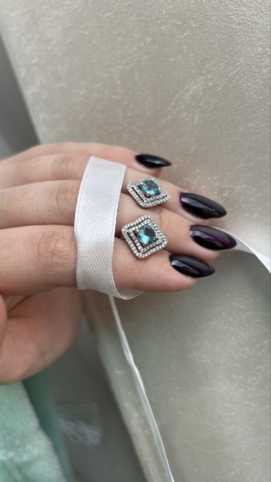 сережки срібло 925 Топаз Лондон