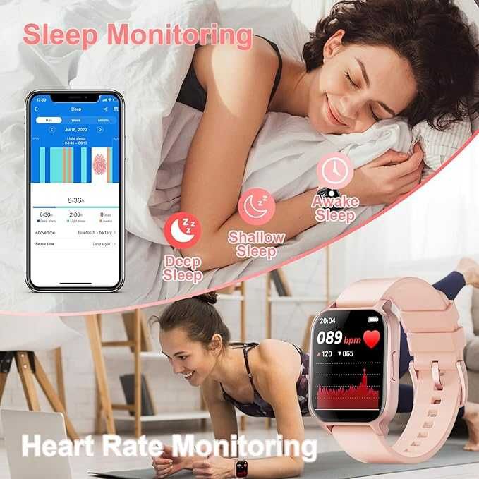 Smartwatch dla kobiet, ekran dotykowy 1,85", z funkcją telefonu