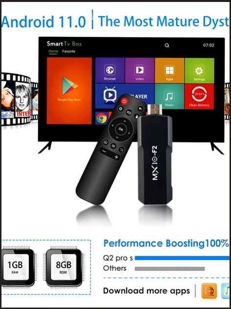 Android TV Box - SMART TV - Android 11 - WiFi - MX10 F2 - NOWY