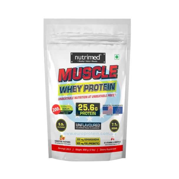 Комплексний  протеїн з ашвагандою Muscle Whey Протеин ,908 г Nutrimed