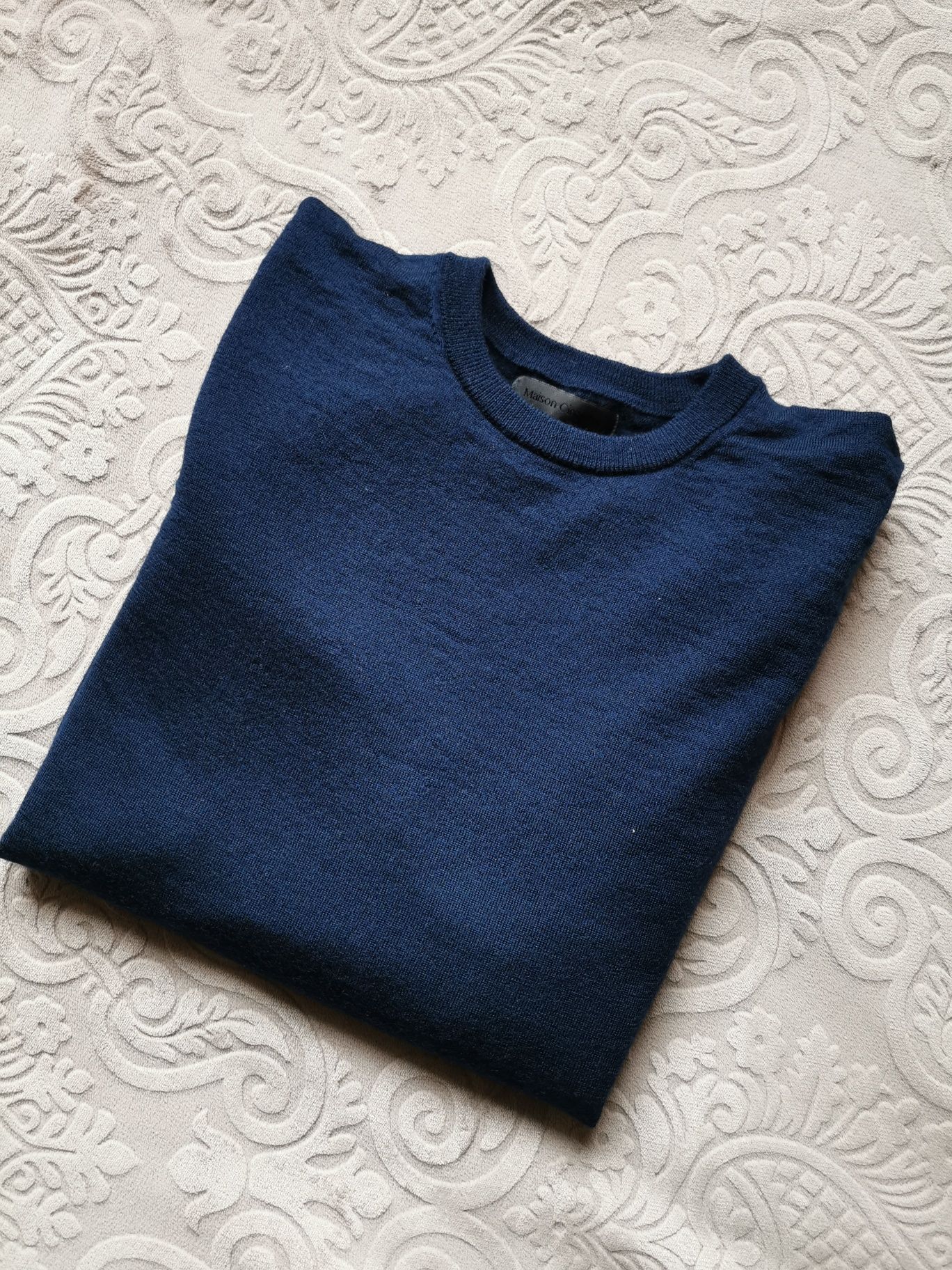 Maison Cinqcent sweter granatowy wełniany 100% wełna merino XL 42