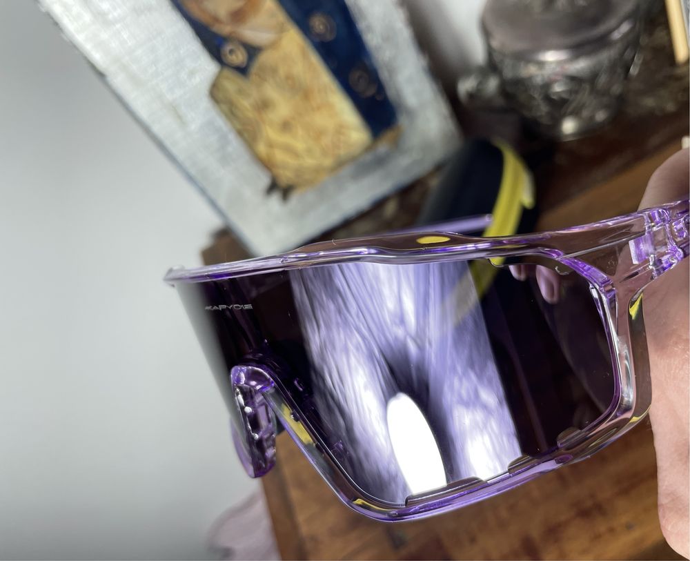 Nowe fioletowe okulary z polaryzacją fotochromowe rowerowe