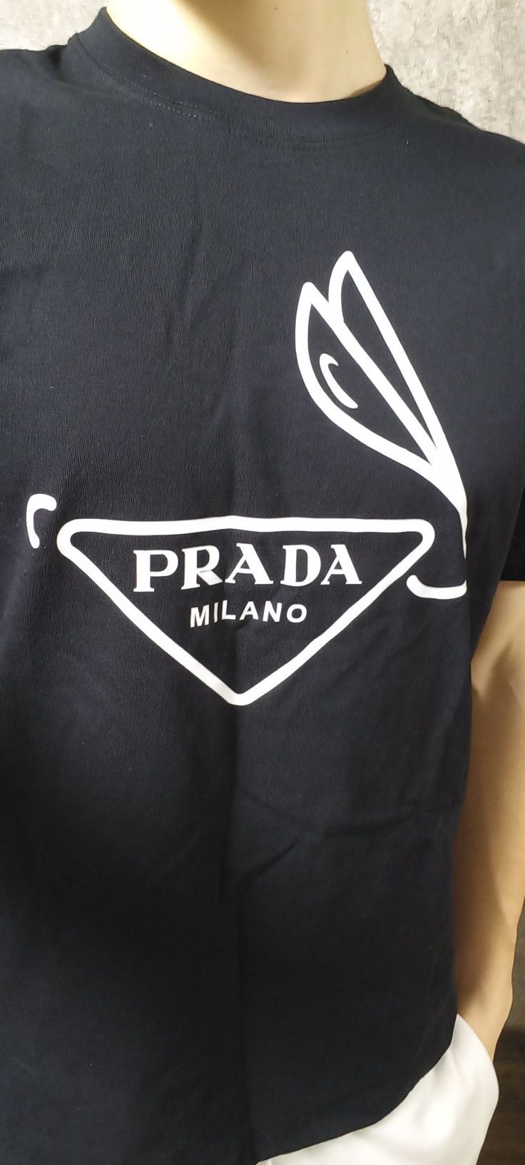 Футболка Prada Milano Черная с бирками Прада