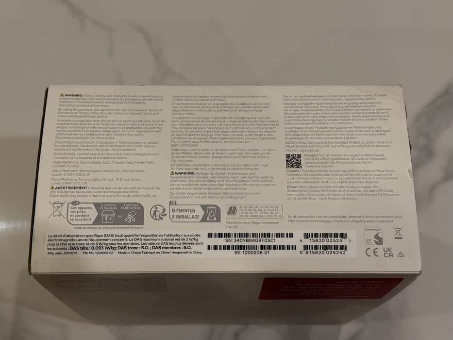 Окуляри віртуальної реальності Meta Quest 3S 128GB