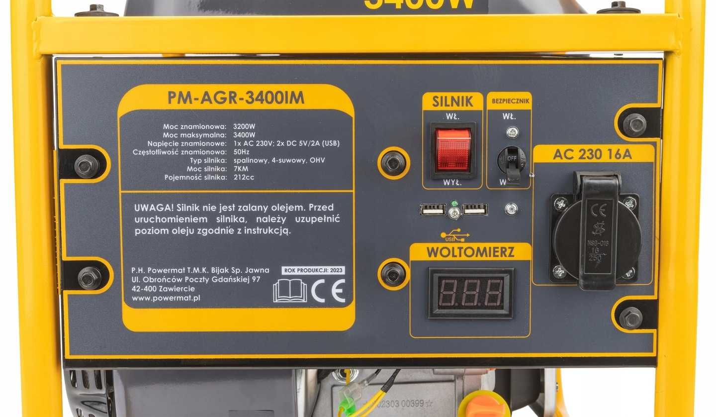 Agregat PRĄDOTWÓRCZY Inwertorowy Generator 3400W PM-AGR-3400IM