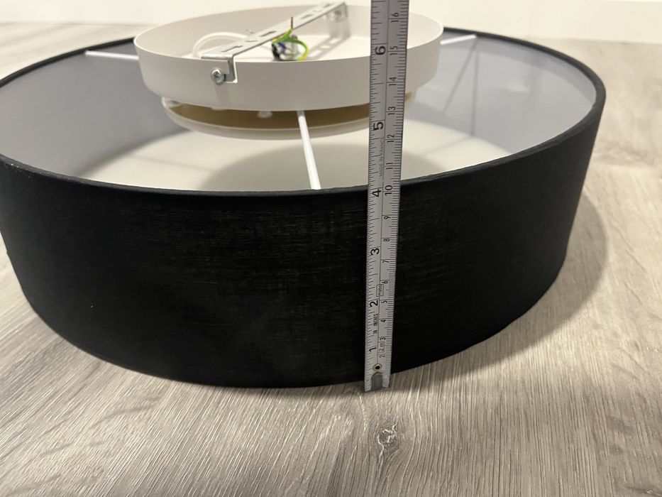 candeeiro de teto qazqa led tambor com tecido