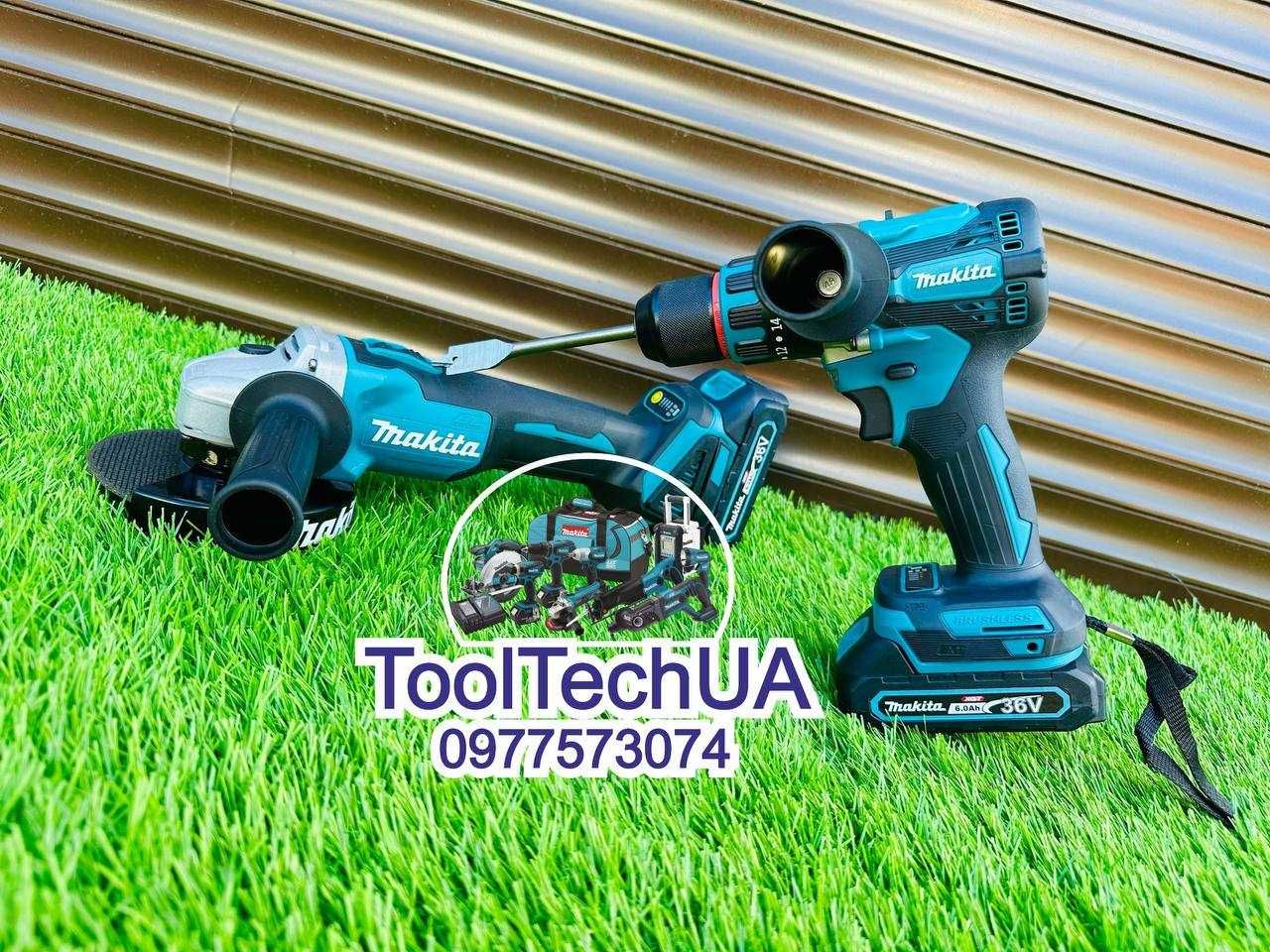 Безщоточний Набор Makita 2/1 Балгарка DGA504 XGT + Шурупокрут DHP485