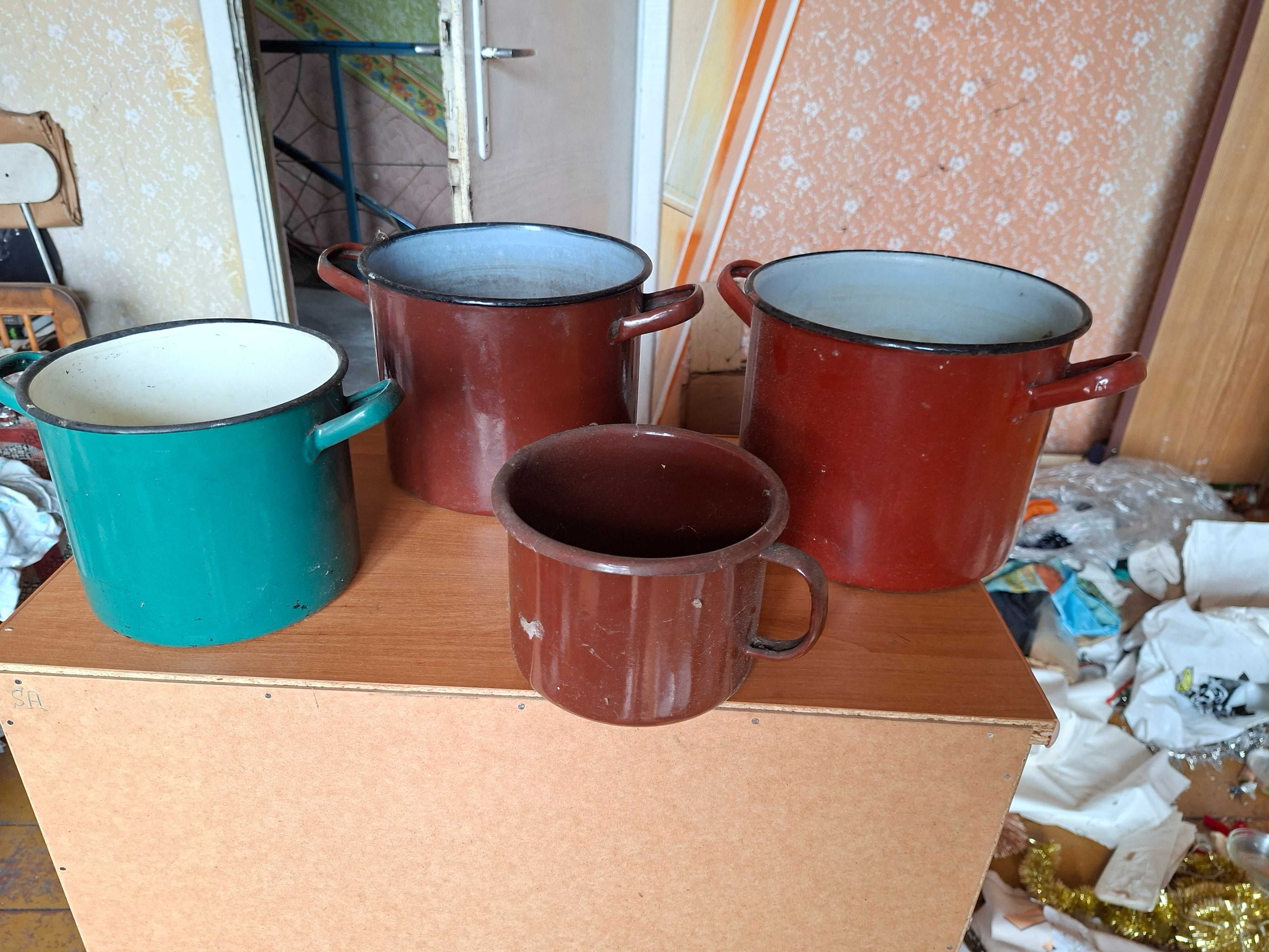 Garnki emaliowane PRL