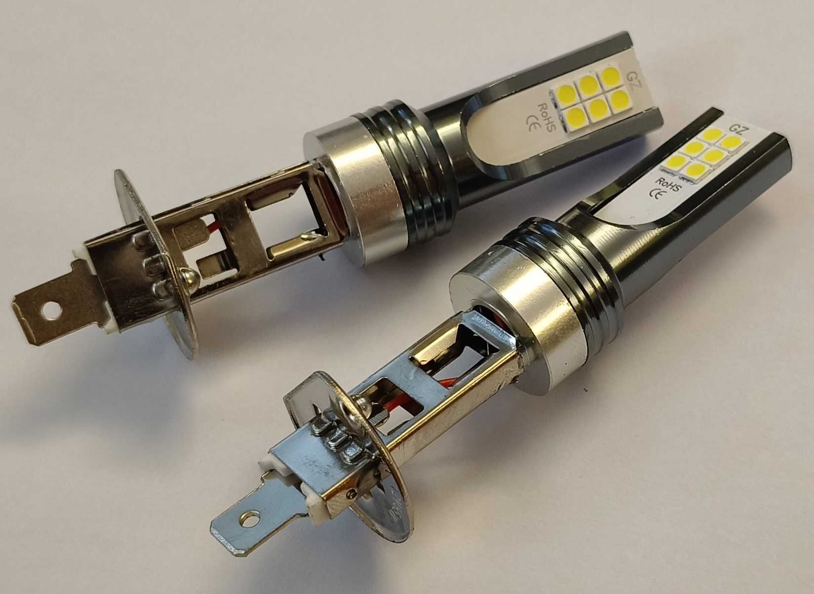 Żarówki H1 i H7 LED nowe-biały zimny, światła mijania, drogowe ksenon