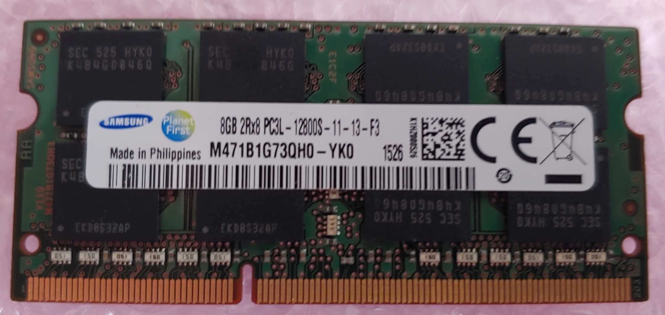 DDR3 sodimm 8GB Kingston Samsung