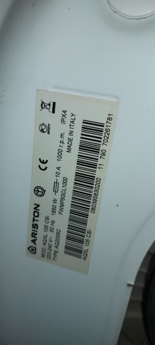 Пральна машина Ariston 6кг 0,55 AQXL 105 CSI