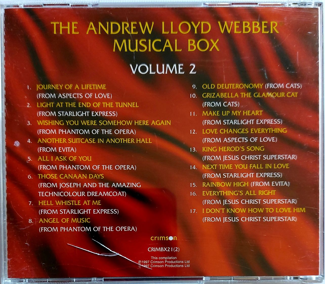 The Andrew Lloyd Webber Musical Box Vol. 2 1997r