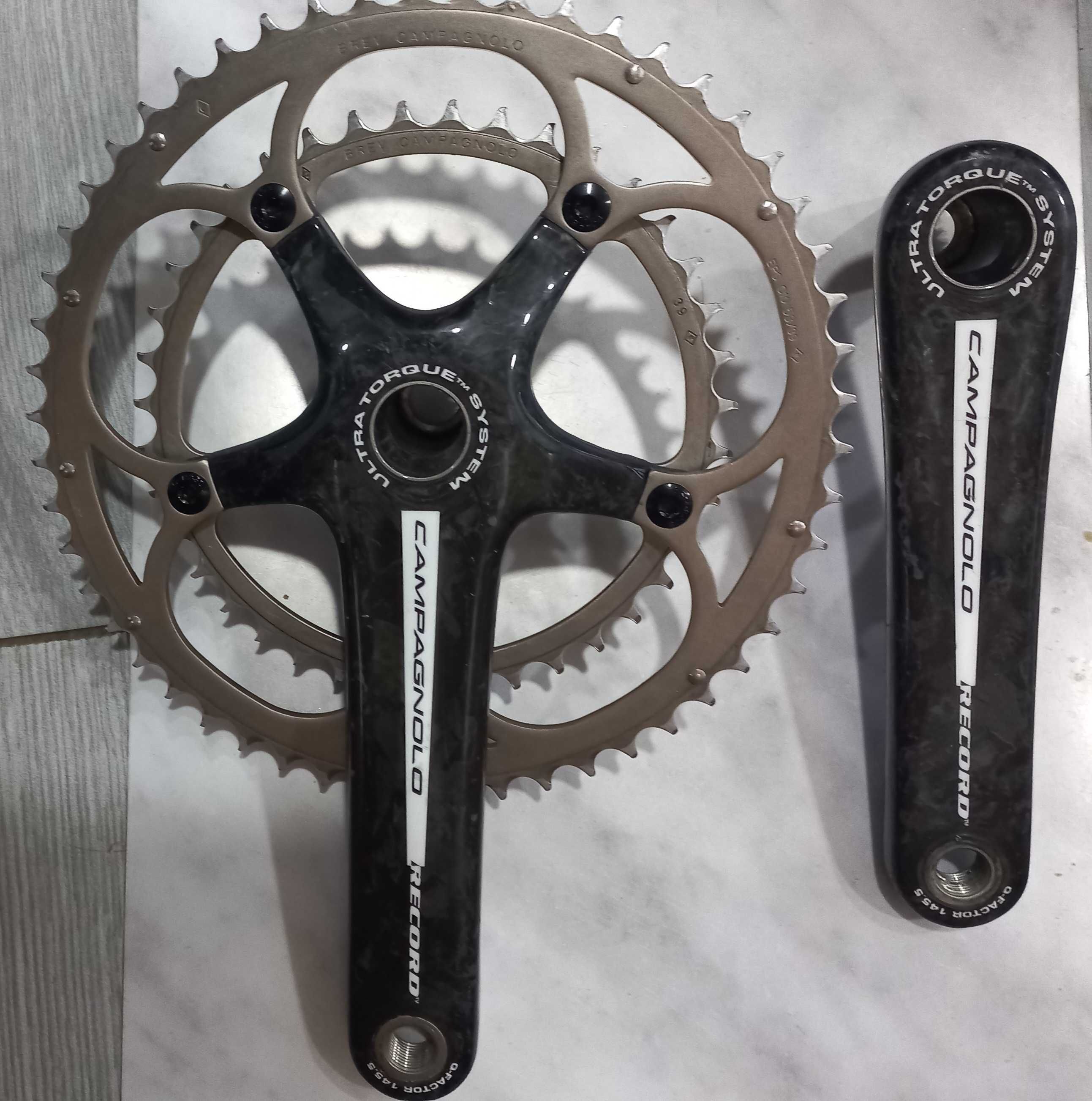 Pedaleira/Pedivela Campagnolo Record 10V 53/39 Fibra Carbono NOVA