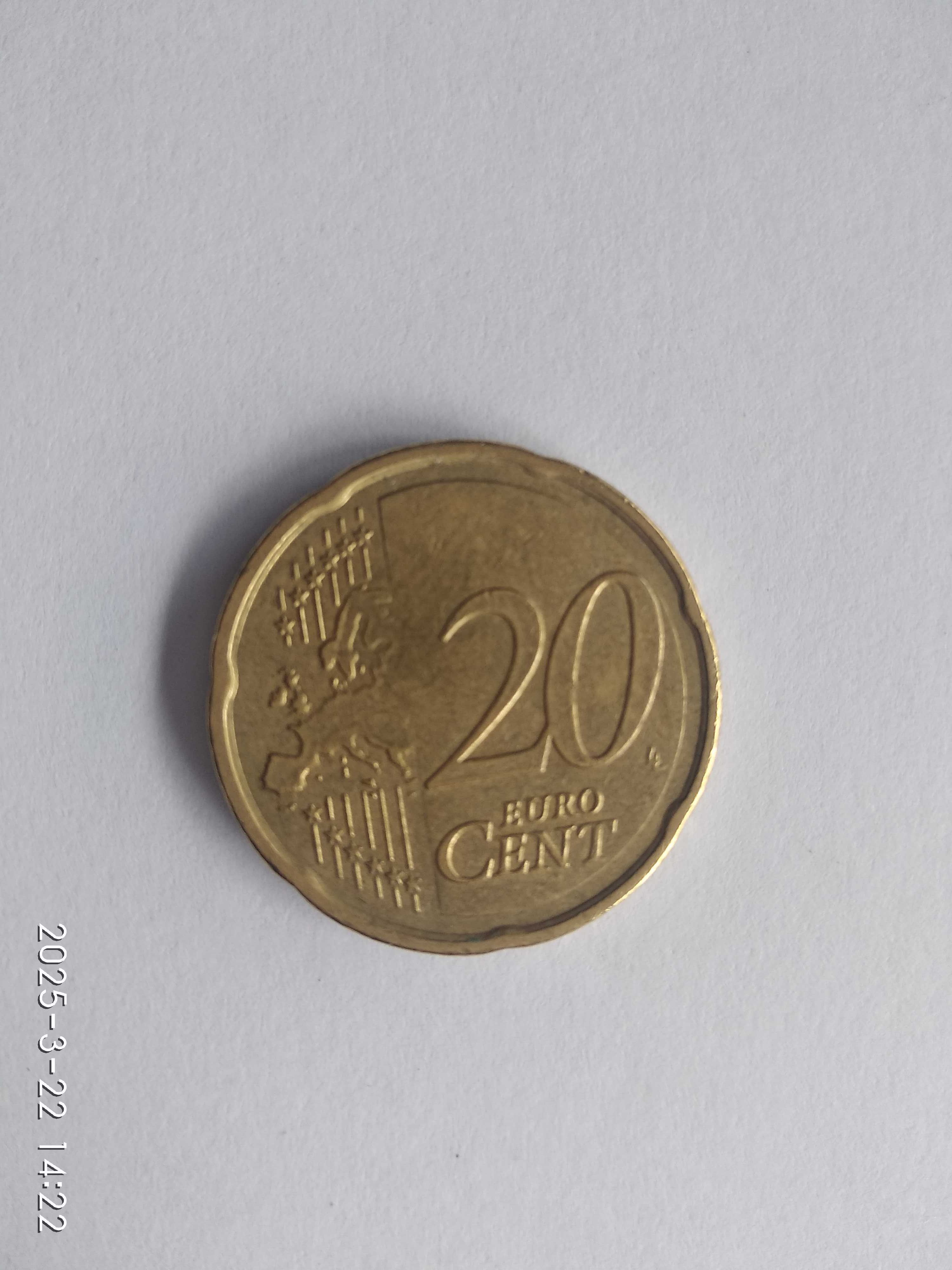 Moeda 20 Cêntimos do euro Alemanha 2017 F