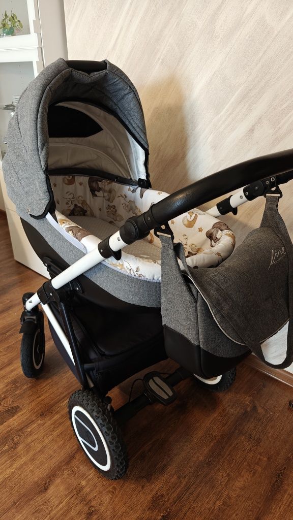Wózek gondola - spacerówka Bexa Linę + torba + adaptery Cybex