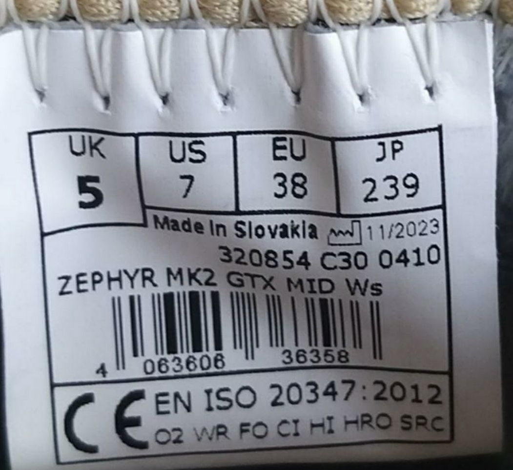 Черевики Lowa Zephyr MK2 GTX MID Ws, 36р. на 22.5 см