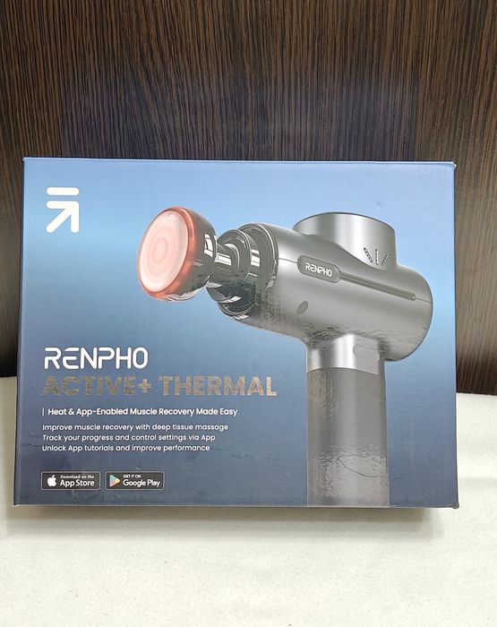 Renpho masażer pistoletowy z podgrzewaną głowicą Bluetooth