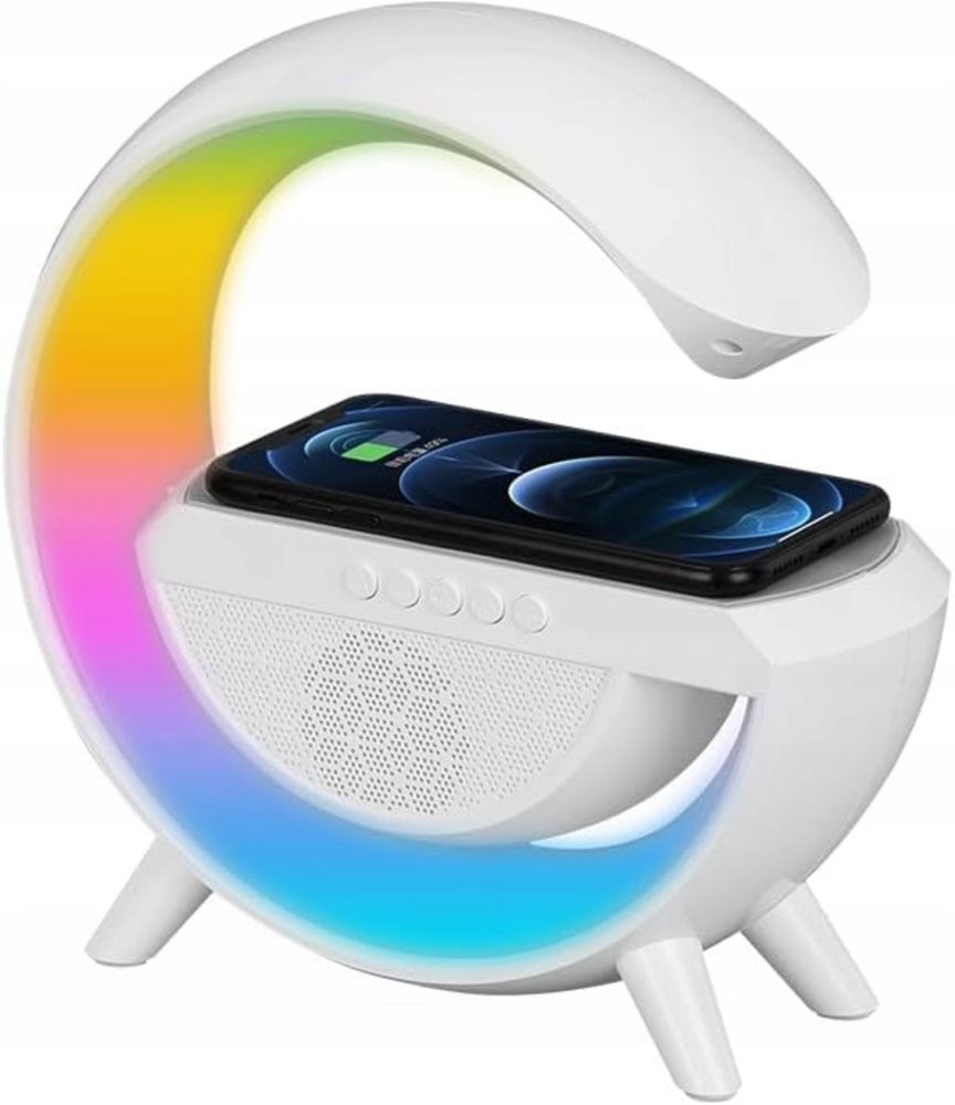 Gtosnik Bluetooth z podswietleniem RGB tadowarka indukcyjna lampka LED