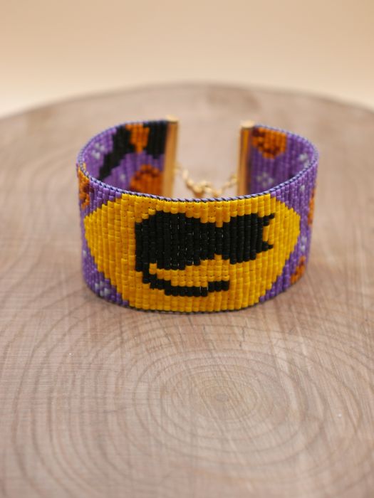 Bransoletka tkana z koralików Miyuki – motyw Halloween