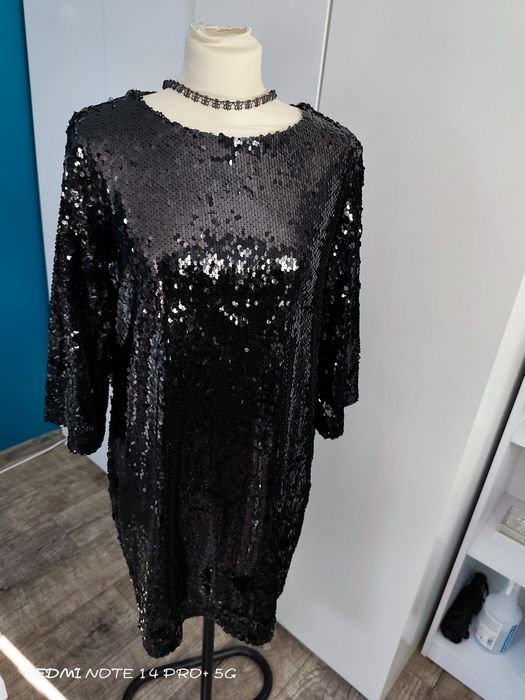 Sukienka imprezowa sylwestrowa cekinowa L 40