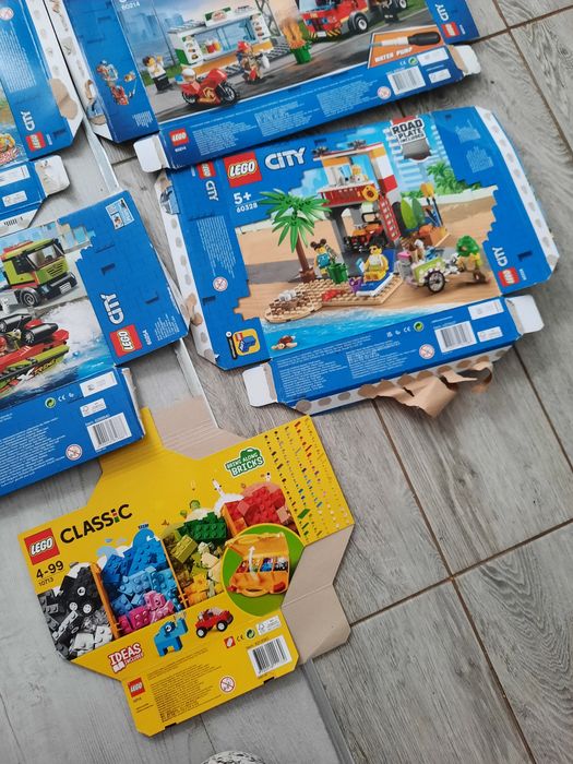 7 x karton pudełko lego city