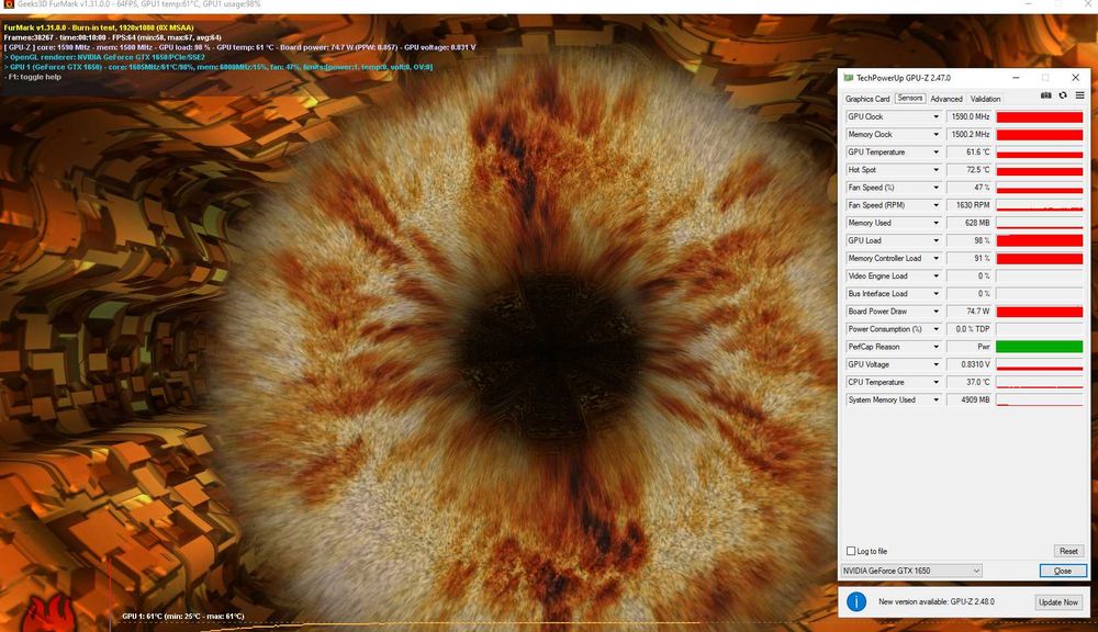 Видеокарта Colorful GTX 1650 (GDDR6 Samsung)