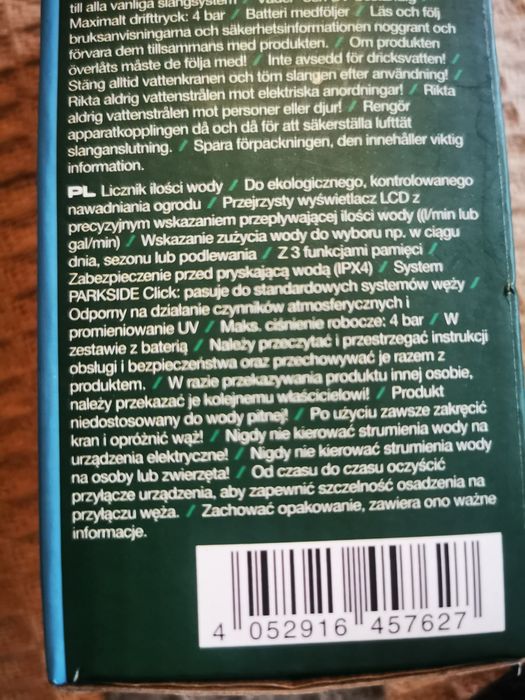 Wodomierz parkside nowy