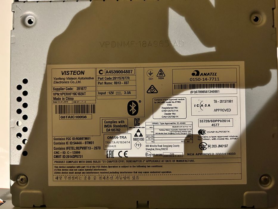 Rádio original Smart Fortwo