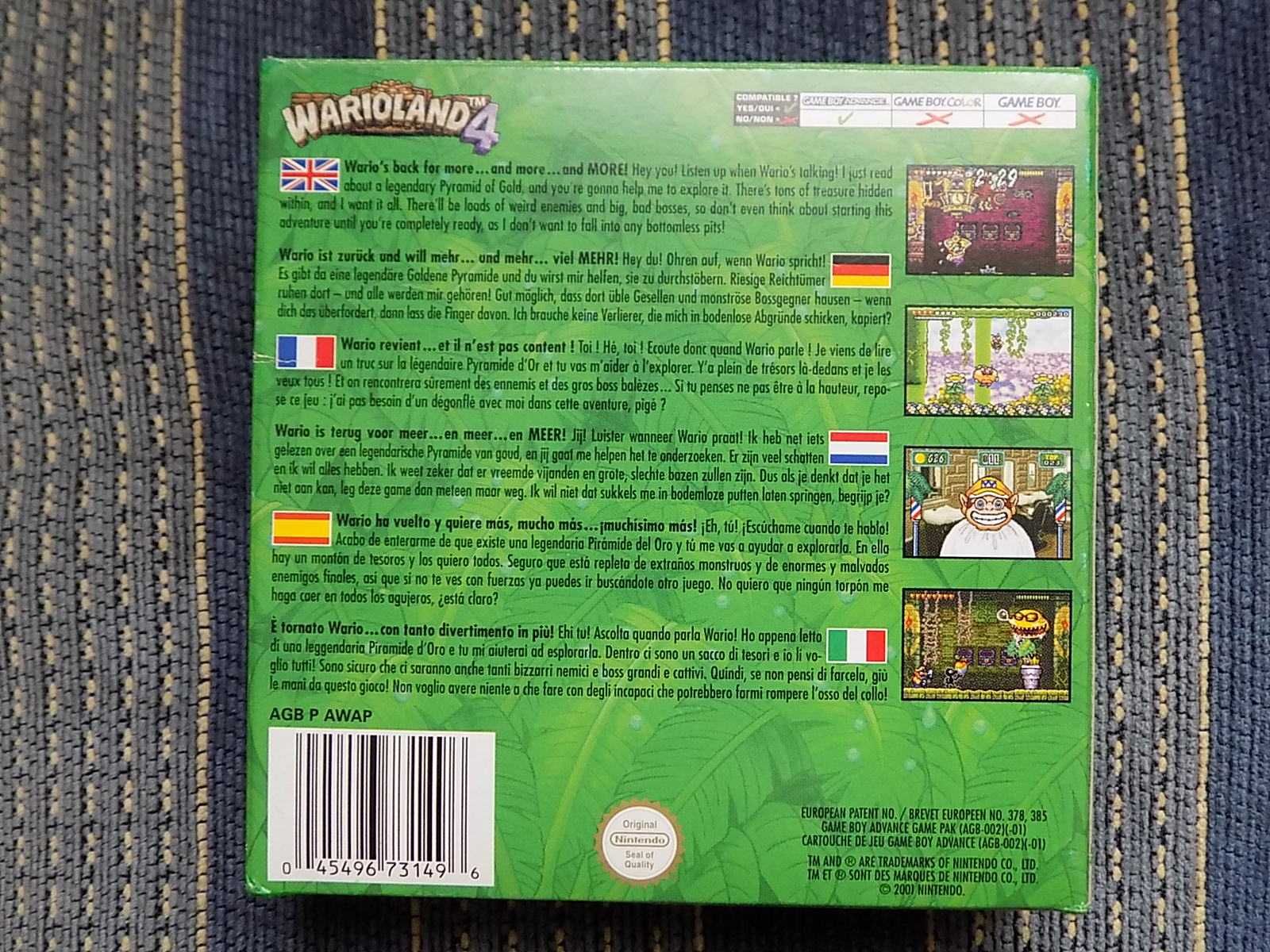 Wario Land 4 na Nintendo GameBoy Advance/Micro/DS, GBA SP, komplet 3xA