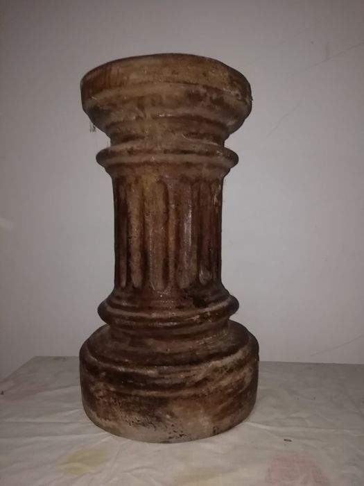 Peças artesanato mexicano, coluna e ânfora argila cerâmica