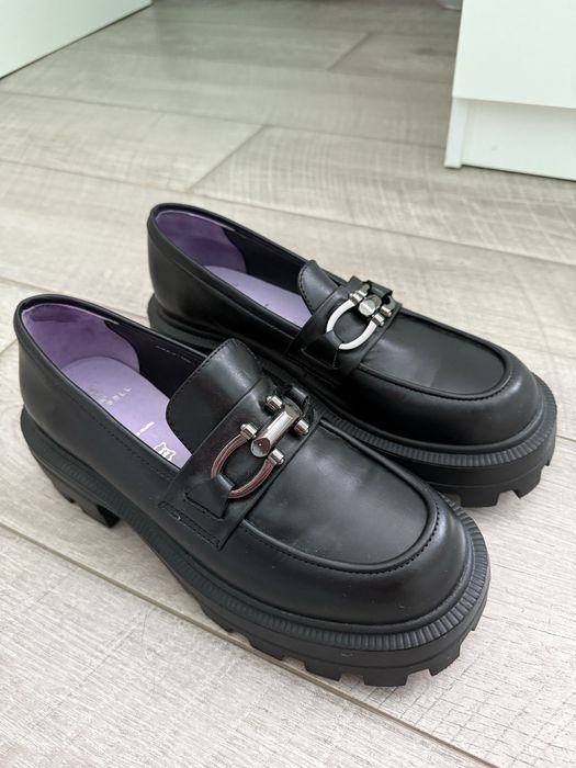 Чорні лофери з натуральної шкіри (Alex Bell)