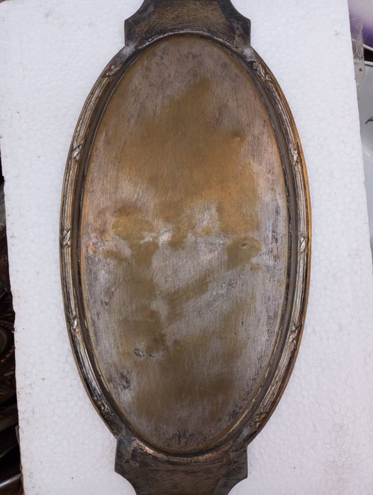 Taca mosiężna, posrebrzana , b. Stara z monogramem