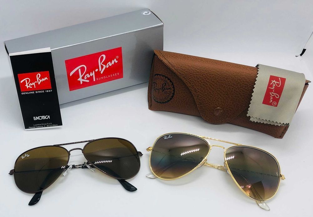 Солнцезащитные очки Ray Ban Aviator 3025 Brown 58мм стекло (mix)