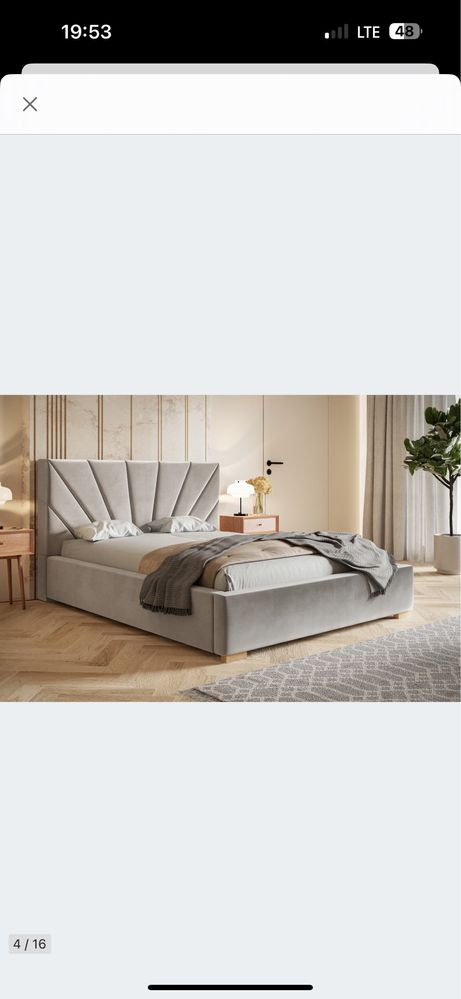 Łóżko ze stelażem i pojemnikiem 200x200 materac