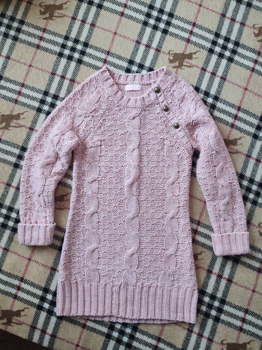 Вязана туніка на дівчинку на вік 5-7 років зріст 116-120 см