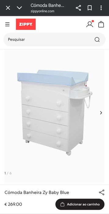 Cómoda banheira e trocador Zippy