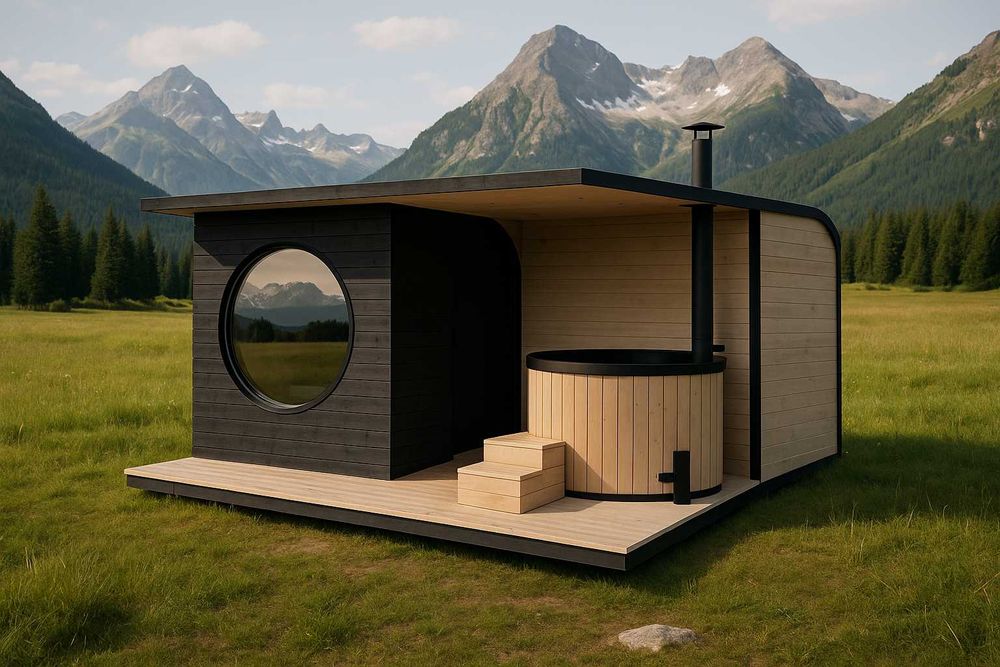 Sauna domek z tarasem pod balie PRODUCENT jakość AuraForest