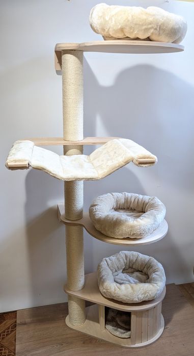 Natural Paradise Magnolia Drapak dla Kota Ścienny Kremowy DUŻY SOLIDNY