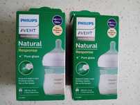 Dwie szklane butelki antykolkowe do karmienia Philips