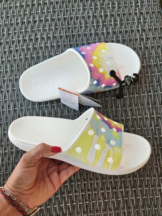 зручні шльопки Crocs Tie-Dye Graphic, White/Mult
 m10 m12 m13