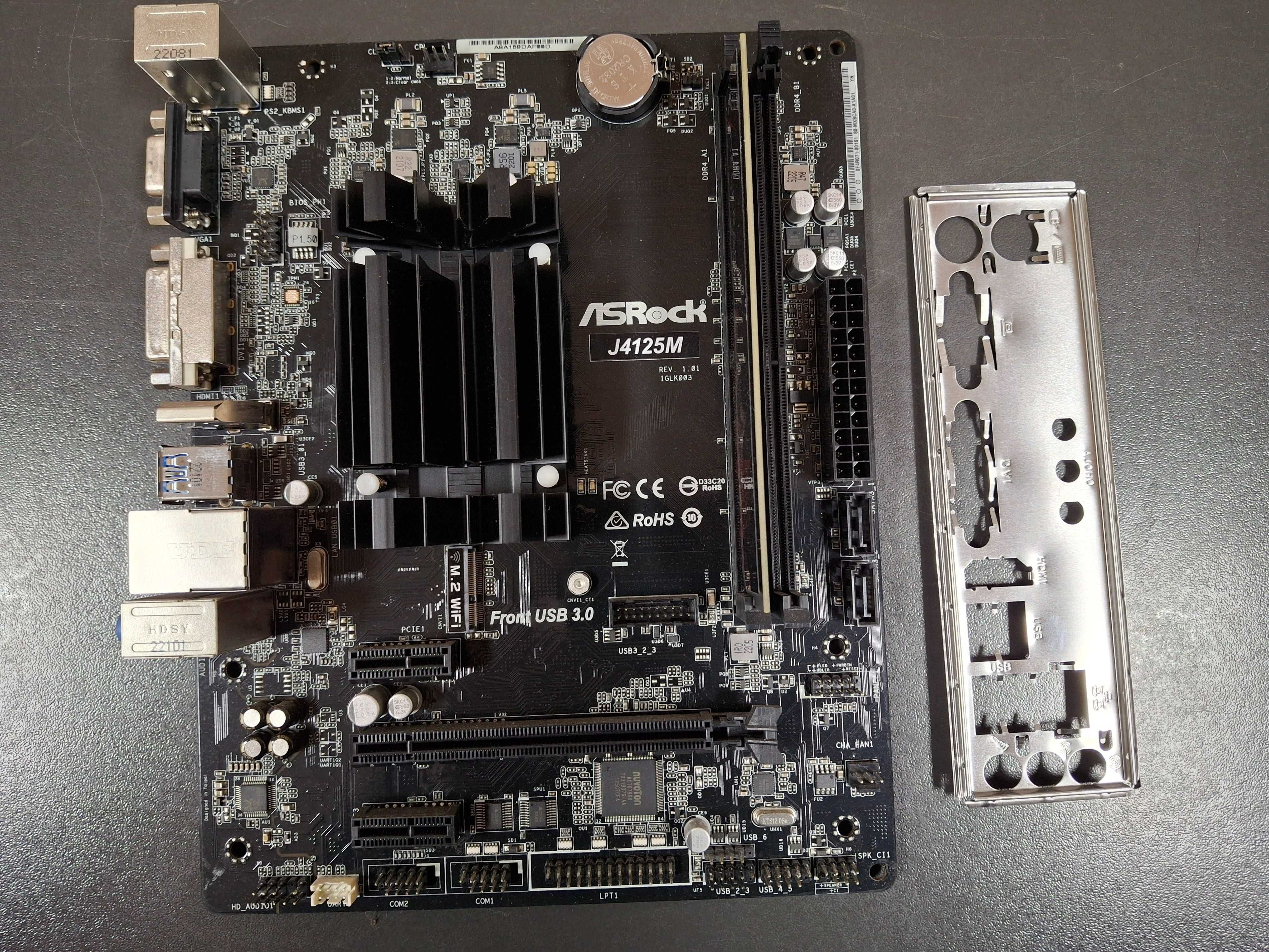 Материнская плата ASRock J4125M + процессор 4 ядра+8Гб