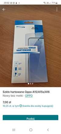 Oppo a15 szkło hartowane