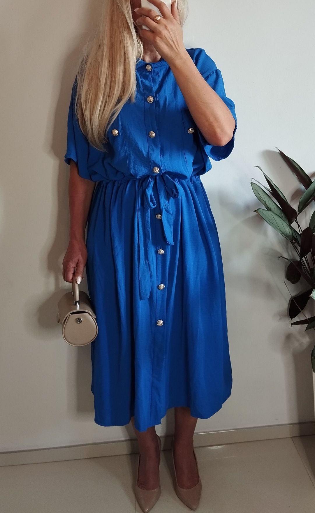 Sukienka plus size 4xl 5xl wiskoza wyszczuplająca
