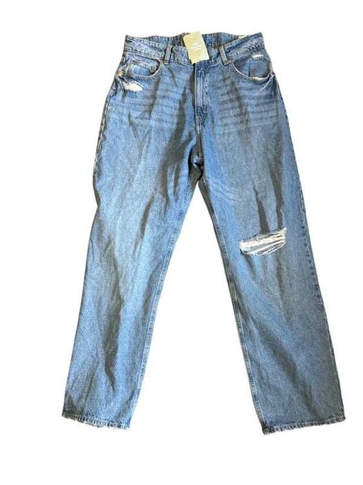 Stylowe damskie dżinsy vintage style przetarcia H&M premium rozmiar 44