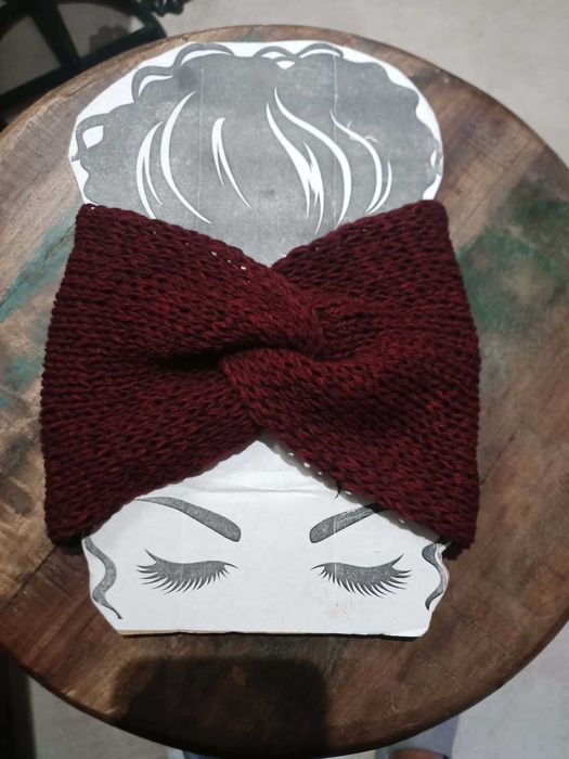 Opaska Handmade 100% Kaszmir. Turban, szeroka. Dwuwarstwowa