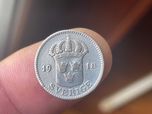 moeda em prata 1918 Suécia