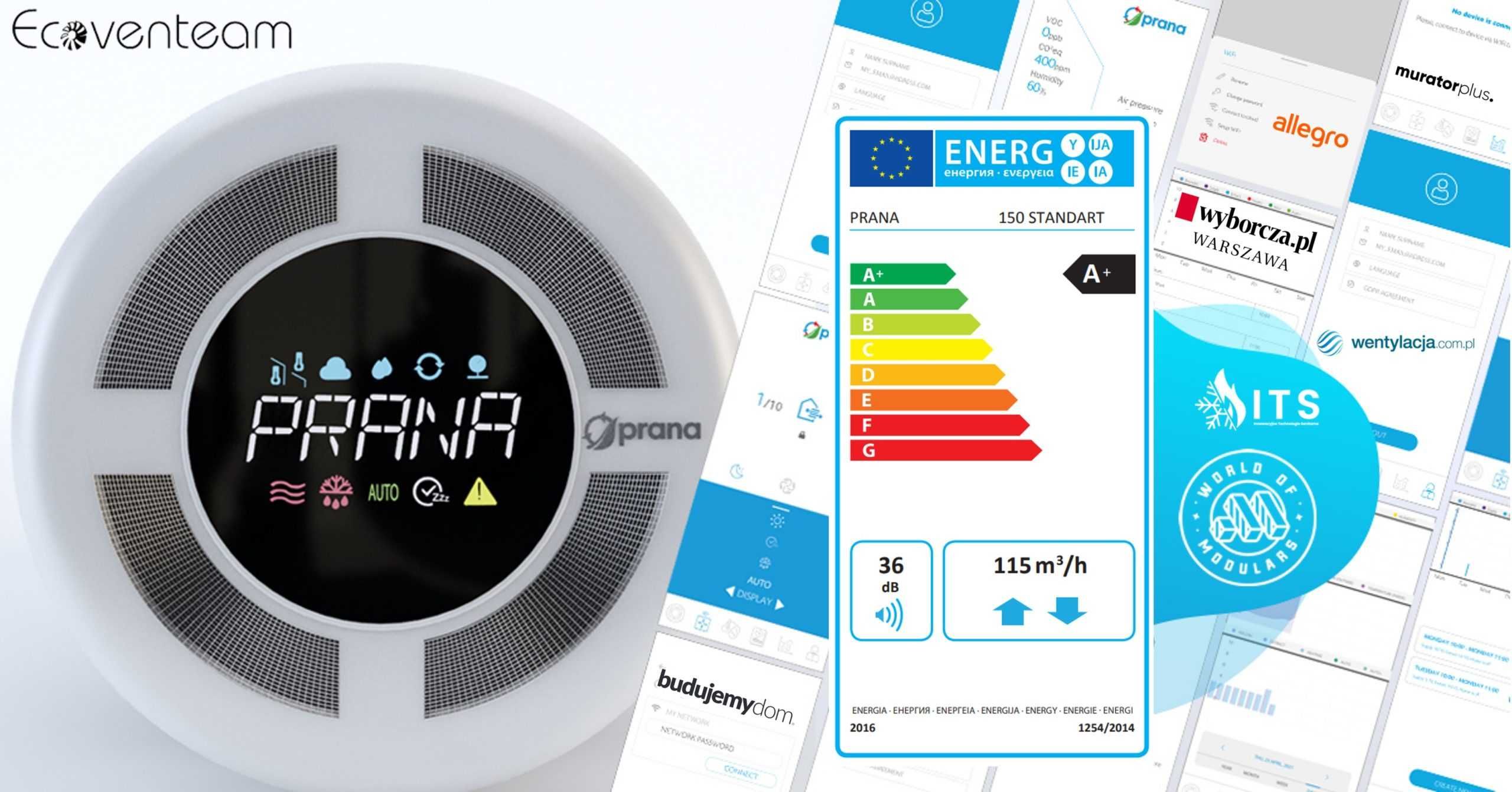 Wentylacja Mechaniczna, Rekuperacja ścienna, zdecentralizowana , Prana