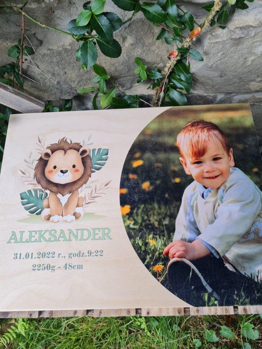 Skrzynka drewniana pudełko wspomnień z metryczką personalizowana